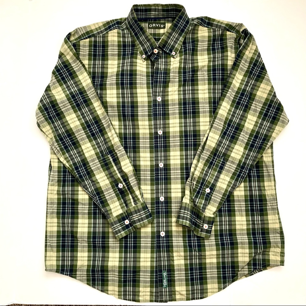 Excellent Orvis Men’s Plaid Long Sleeve Shirt - XL